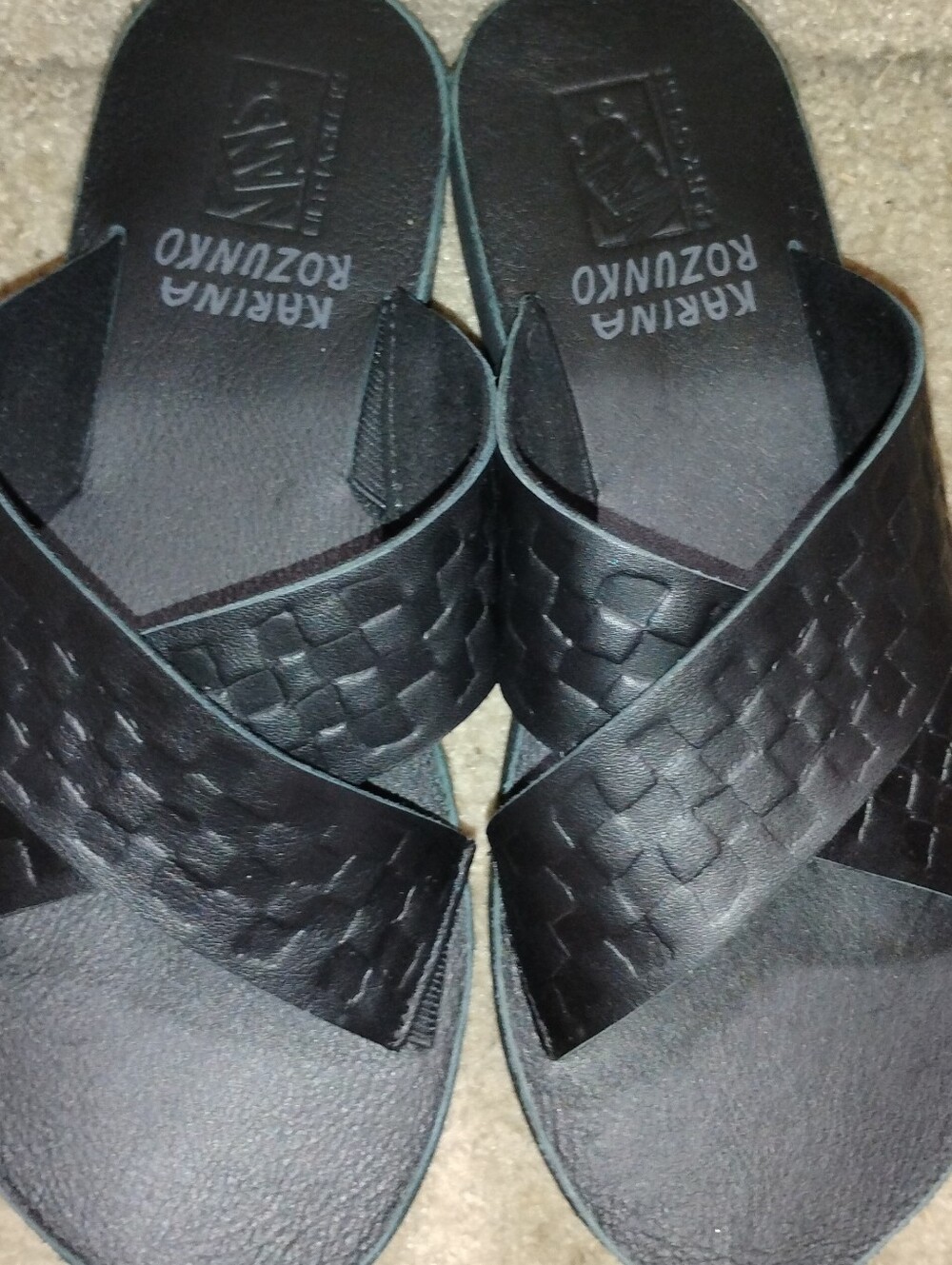 Vans‎ Karina Rozunko Cross Strap Black Sandals Slides Pool Summer Fun Women's 8